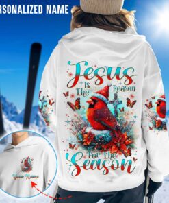 Personalized Name Jesus Is The Reason For The Season Cardinal All Over Print QFTD4221004