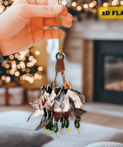 Duck Hunting 2D Flat Acrylic Ornament, Hunting Christmas Ornament Gift for Dad, Husband, Hunting Lover QFND4291001