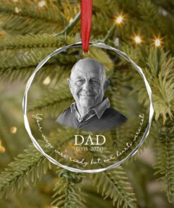 Personalized Memorial Glass Ornament, Custom Photo Christmas Ornament, Loss of Father Gifts, Sympathy Gifts, Remembrance Gift, Keepsake Gift QFTD4221002