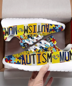 Personalized Autism Awareness Puzzle Shoes Yellow Lightweight Autism Mom Sneakers MQUU4091001