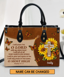 Personalized I Will Be Glad And Rejoice In You Gorgeous Leather Bag - Christian Leather Handbags For Women MQNT4171002