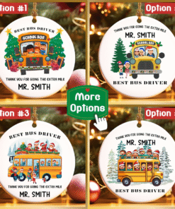 Personalized Best School Bus Driver Ceramic Ornament MQHM4221006