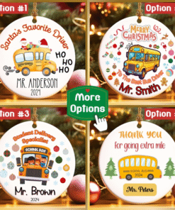 Personalized School Bus Driver Ceramic Ornament MQHM4221007