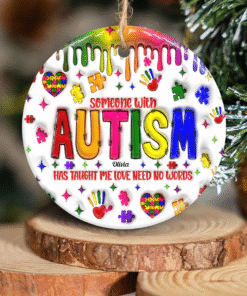 Love Need No Words - Personalized Autism Awareness Ceramic Ornament MQPY4261001