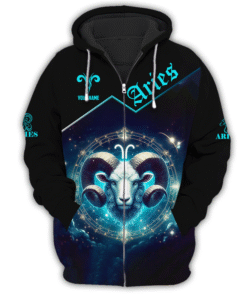 Unisex Zodiac Custom Zipper Hoodie Aries Lover 3D Zipper Hoodie MQND4011111