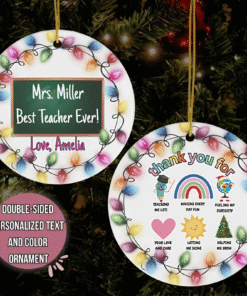 Personalized Double-Sided Teacher Ceramic Ornament MQUU4291003