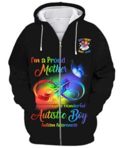 Proud Autism Mom Hoodie - Celebrating My Amazing Autistic Boy MQPY4131101