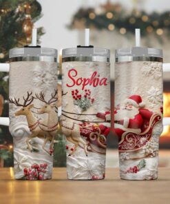 Santa Claus Riding A Sleigh With Reindeer 40 Oz Tumbler QFPY4141102