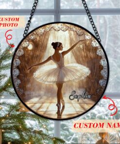 Custom Photo Ballet Stained Glass Suncatcher QFHM4211102