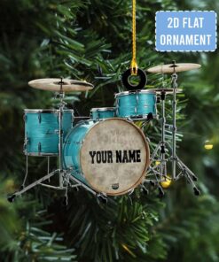 Personalized Drum 2D Flat Acrylic Ornament, Christmas Gifts for Drummer, Musical Instrument Ornament NPND4051102