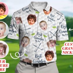 Custom Face Kids Photo Polo Shirt, Custom Best Dad By Par Polo Shirt For Dad, Father's Day Gift For Dad, Father, Shirt Gift For Golf Lover QFTD4170501