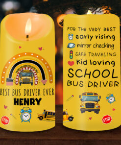 Personalized School Bus Driver LED Light Candle NPNT4311002