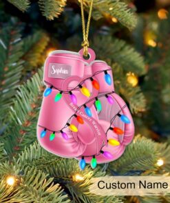 Personalized Breast Cancer Christmas Acrylic Ornament NPHM4071103