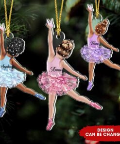 Personalized Girls Ballerina Christmas Acrylic Ornament QFUU4041101