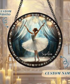 Custom Photo Ballet Stained Glass Suncatcher QFHM4211101