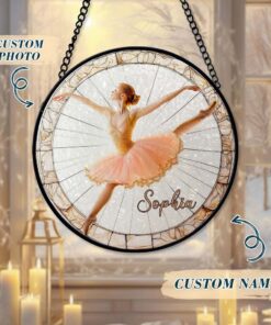 Custom Photo Ballet Stained Glass Suncatcher QFHM4211103