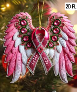 2D Flat Personalized Breast Cancer Awareness Acrylic Ornament QFPY4211104