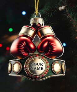 Customshape Acrylic Ornament Boxing Championship Gloves and Belt MQUU4051103