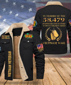 Personalized Vietnam Veteran Fleece Lined Polyester Jacket UKUU4291102