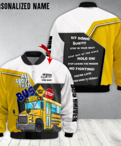 Personalize School Bus Driver Bomber Jacket MQHM4141104