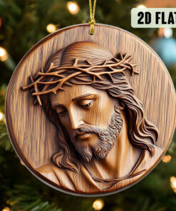 2D Flat Jesus Christmas Ceramic Ornament, Christian Ornament QFTO4081101