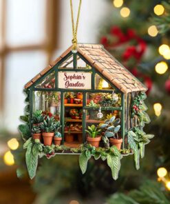 Personalized Greenhouse Acrylic Ornament, Gift for Plant Lovers NPHM4261005