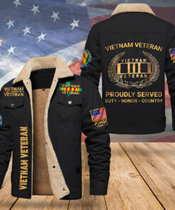 Personalized Vietnam Veteran Fleece Lined Polyester Jacket UKUU4291101