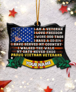 Personalized Vietnam Veteran Acrylic Ornament QFTD4051110