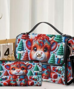 Personalized Cute Christmas Cow Christmas Satchel Bag MQHM4141101