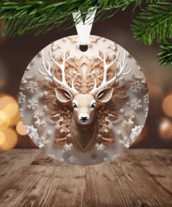 2D Woodland Deer Ceramic Ornament MQPY4061102