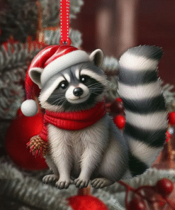 Raccoon Christmas Acrylic Ornament MQPY4061107