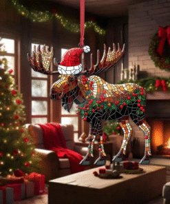 Funny Moose Christmas Acrylic Ornament MQPY4061101