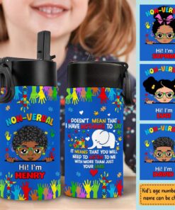 Personalized Autism 11 Oz Water Bottle For Kids, Water Bottle For Autistic Kids QFHM4091101