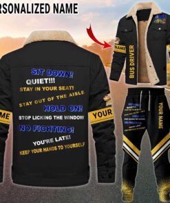 Personalized School Bus Driver Fleece Lined Polyester Jacket UKUU4181201