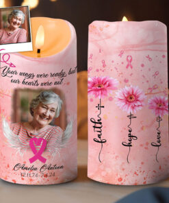 Personalized Breast Cancer Warrior Memorial Candle NPNT4181202