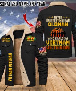 Personalized Vietnam Veteran Fleece Lined Polyester Jacket MQUU4131202
