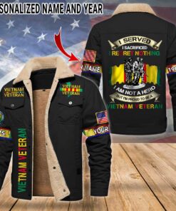 Personalized Vietnam Veteran Fleece Lined Polyester Jacket UKUU4171201