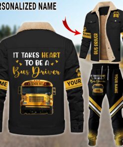 Personalized School Bus Driver Fleece Lined Polyester Jacket UKUU4171205