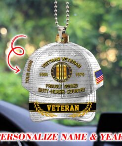 Personalized Vietnam Veteran Cap Car Ornament Acrylic, Keychain QFTD5040103
