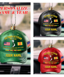 Personalized Vietnam Veteran Cap Car Ornament Acrylic, Keychain QFTD5040102