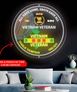 Personalized Vietnam Veteran Neon Sign Led Light QFTD5040201