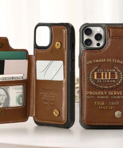 Personalized Vietnam Veteran Leather Flip Wallet Phone Case QFHM5270202