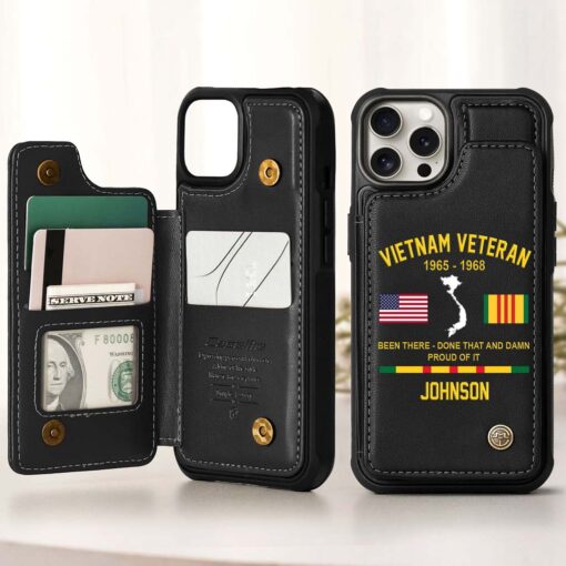 Personalized Vietnam Veteran Leather Flip Wallet Phone Case QFHM5270205 - Image 2