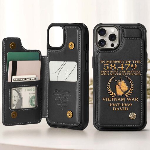 Personalized Vietnam Veteran Leather Flip Wallet Phone Case QFHM5270203 - Image 2