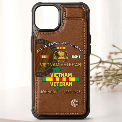 Personalized Vietnam Veteran Leather Flip Wallet Phone Case QFHM5270204 - Image 3