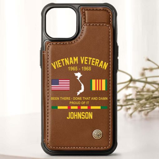 Personalized Vietnam Veteran Leather Flip Wallet Phone Case QFHM5270205 - Image 3