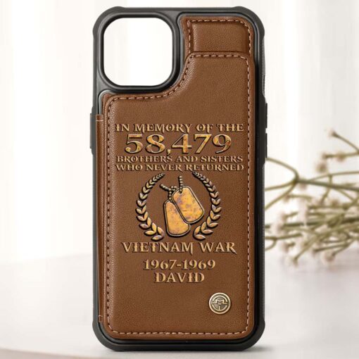 Personalized Vietnam Veteran Leather Flip Wallet Phone Case QFHM5270203 - Image 3