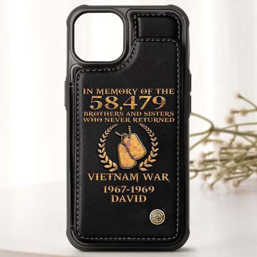 Personalized Vietnam Veteran Leather Flip Wallet Phone Case QFHM5270203 - Image 4