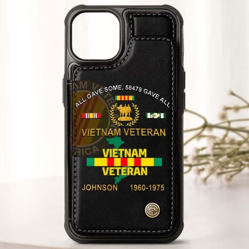 Personalized Vietnam Veteran Leather Flip Wallet Phone Case QFHM5270204 - Image 4