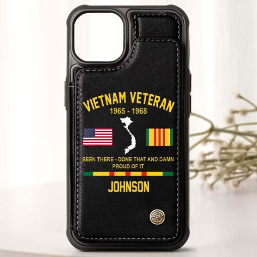 Personalized Vietnam Veteran Leather Flip Wallet Phone Case QFHM5270205 - Image 4